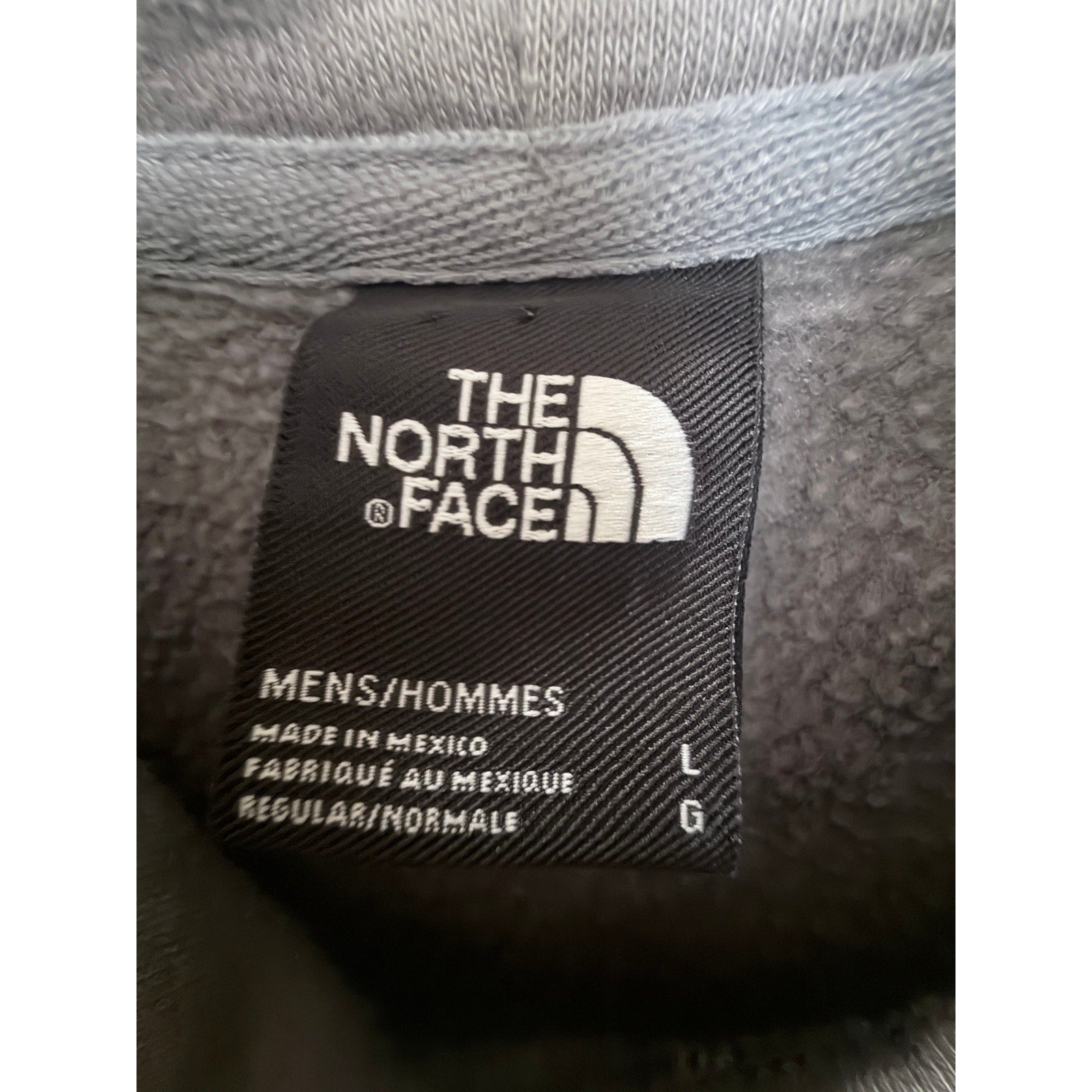 The North Face Mens Hoodie Gray Bear Graphic Pullover Sweatshirt Large
