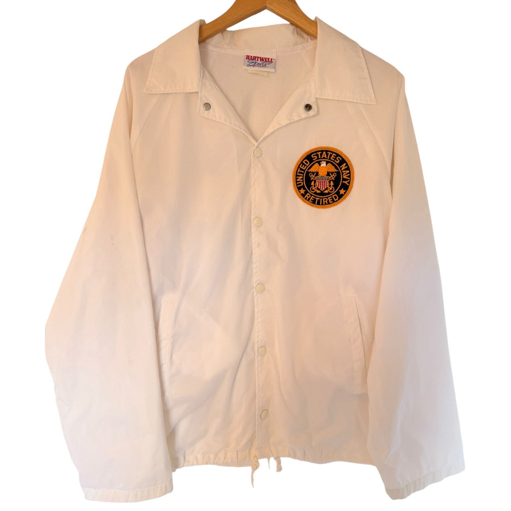 Hartwell Sports USS Yorktown Jacket Mens Large White Navy Retired Military
