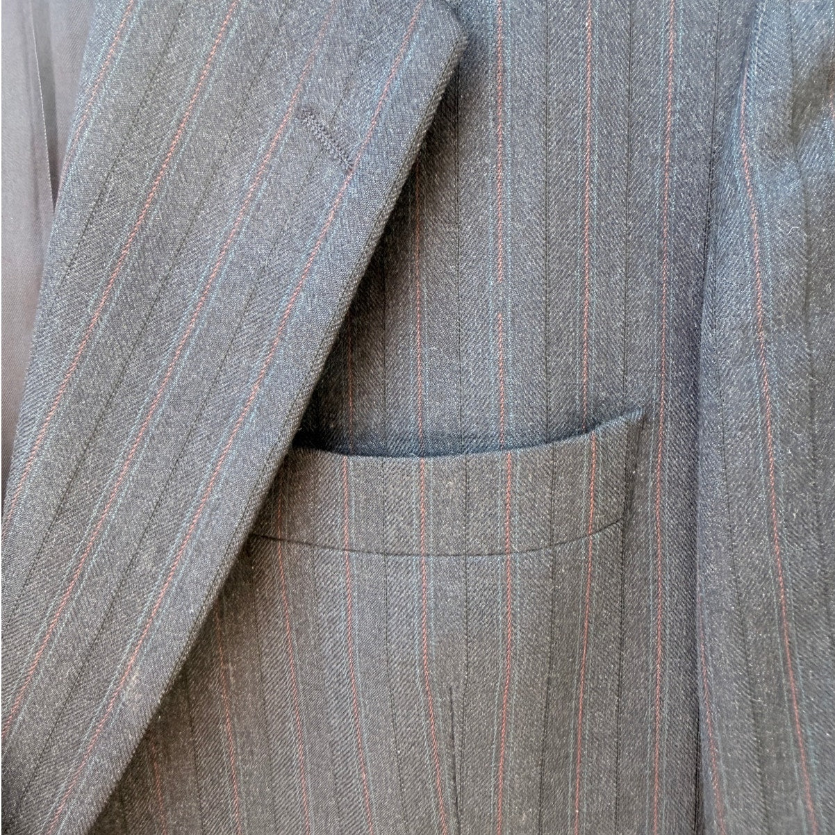 Yves Saint Laurent Blazer Jacket Mens 40R Gray Pinstripe Made In France Vintage