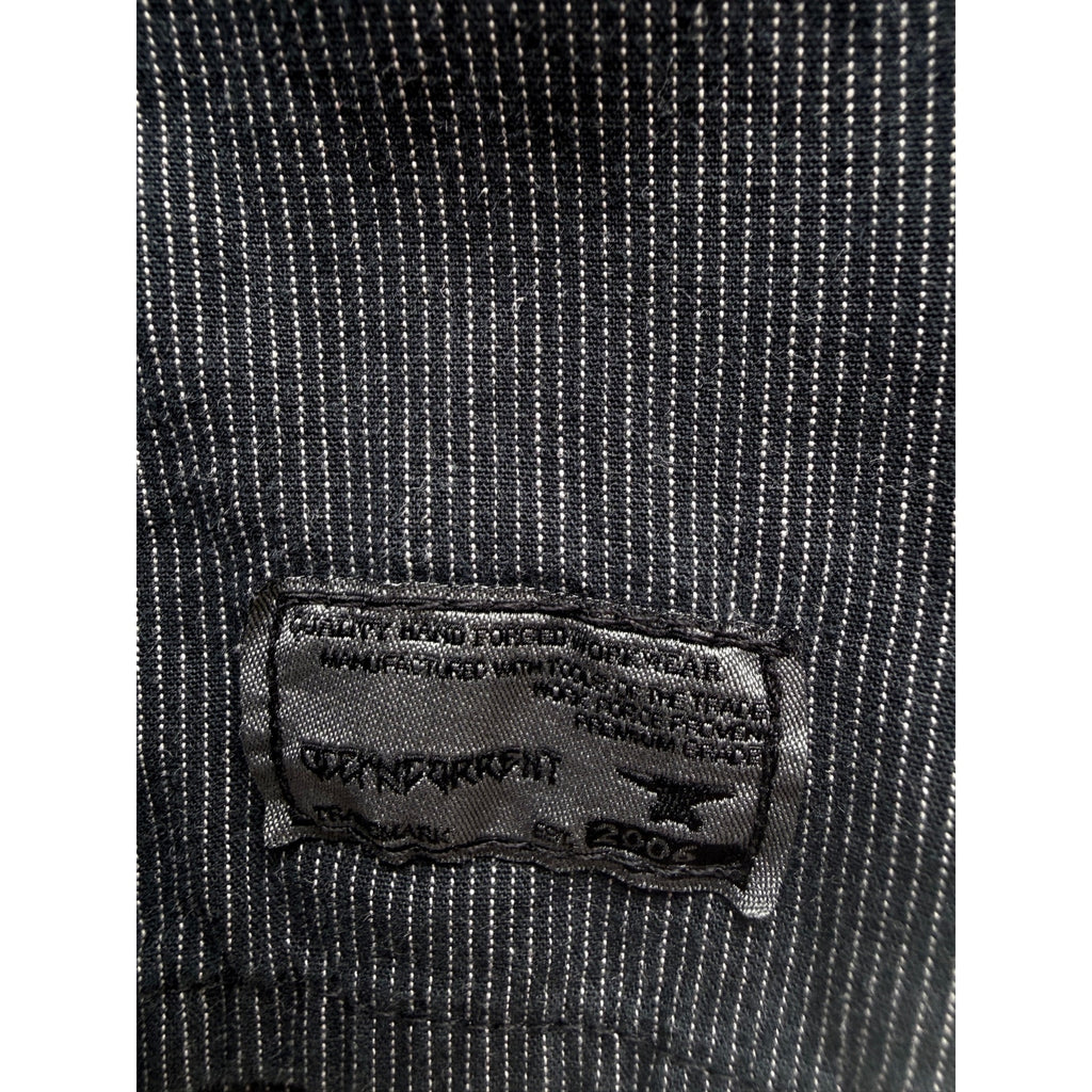 Ocean Current Black Button Up Shirt Mens Large Striped Snap Front Long Sleeve