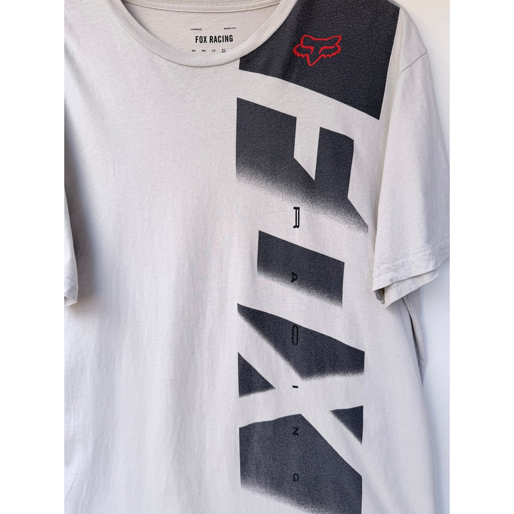 Fox Racing T Shirt Mens XL White Graphic Logo Moto Racing Cotton Tee