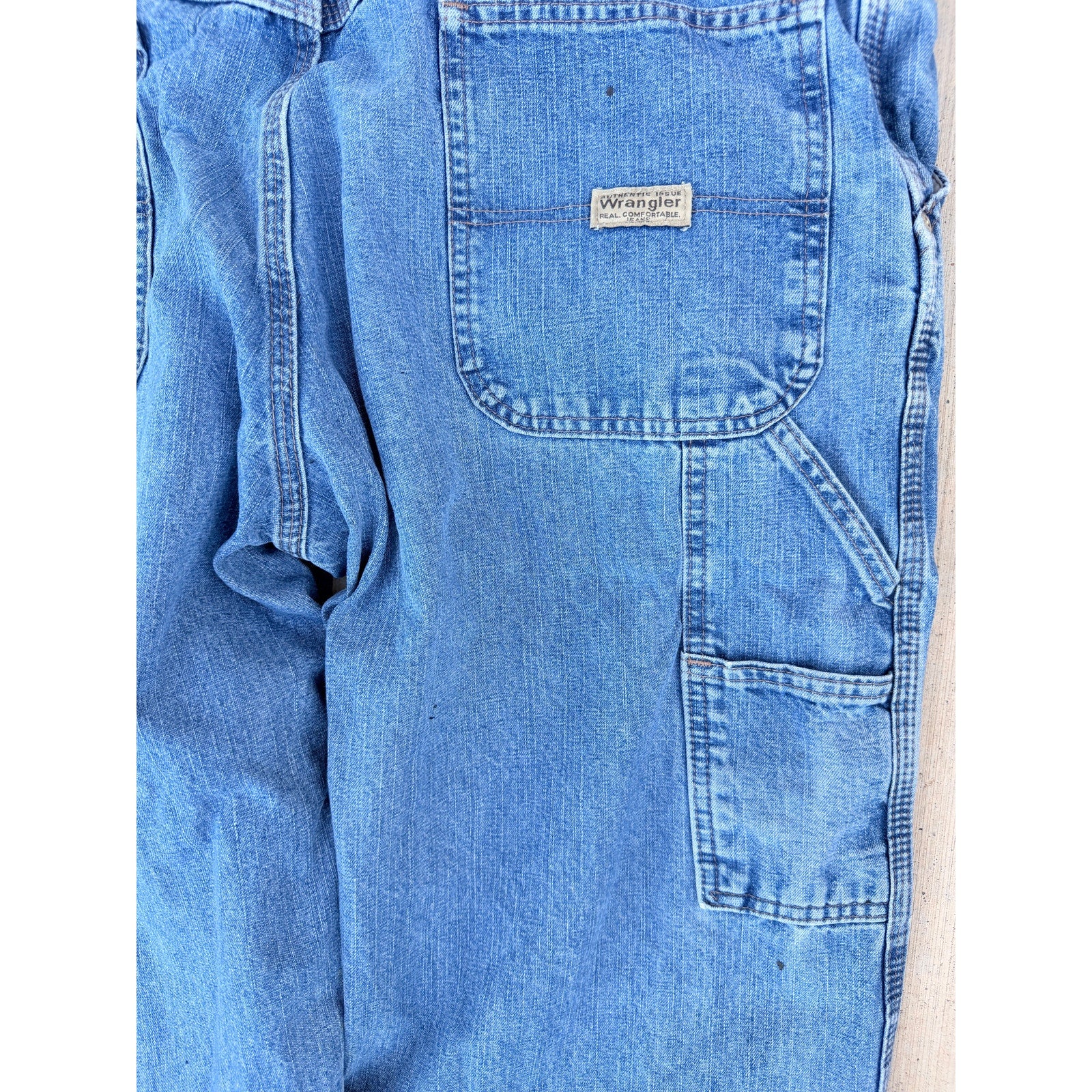 Wrangler Carpenter Jeans 36x32 Blue Denim Work Pants