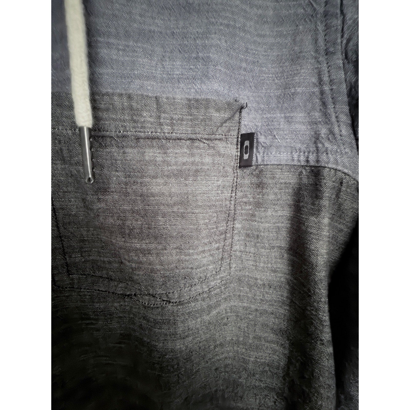 Oakley Hooded Button Front Long Sleeve Shirt Mens Medium Gray