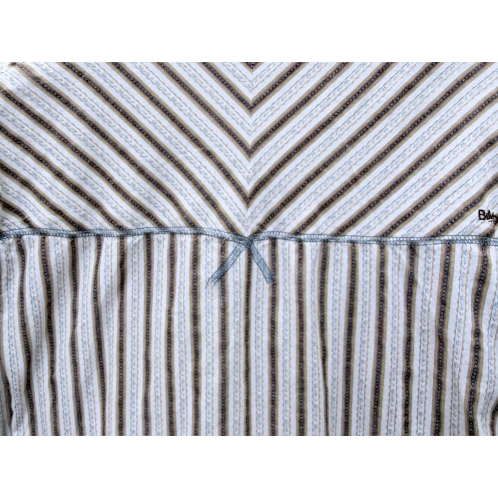 Billabong Button Up Shirt Mens Medium Striped Short Sleeve Surf Casual