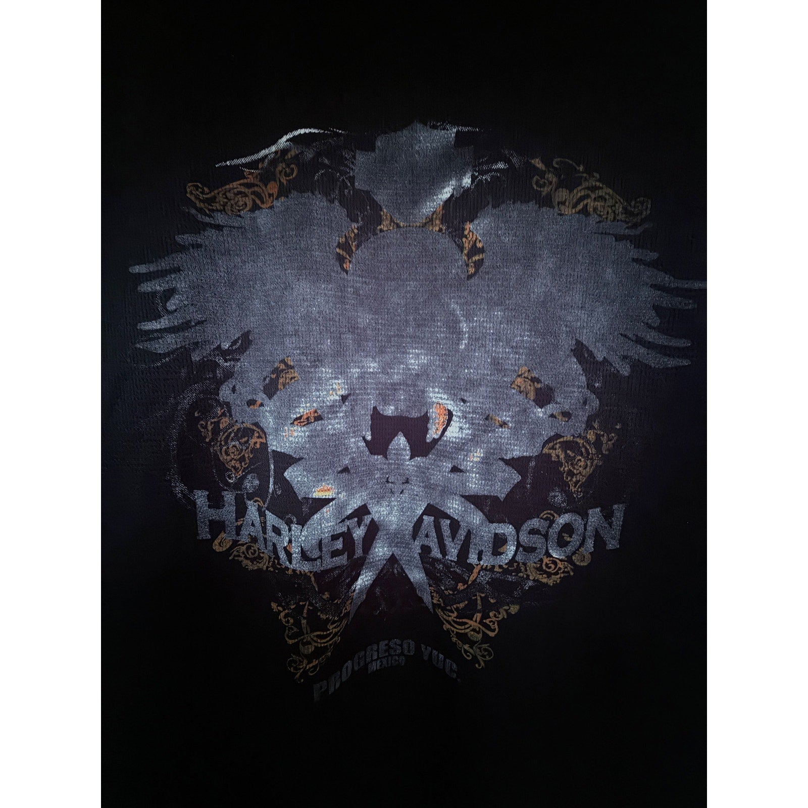 Harley Davidson Long Sleeve Shirt Mens Large Black Progreso Yucatan Mexico