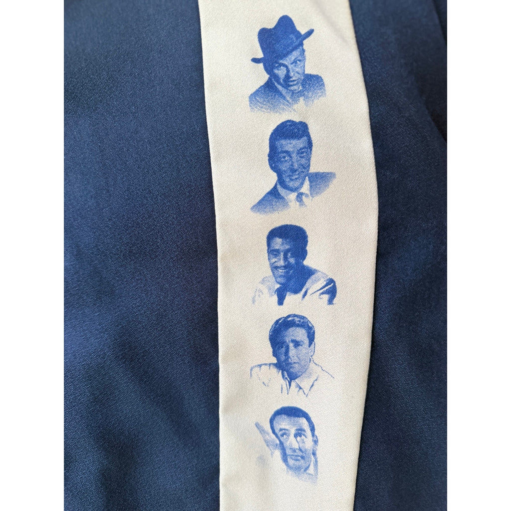 Cruisin USA Rat Pack Bowling Shirt Mens Large Blue Button Up Dino Vintage Style
