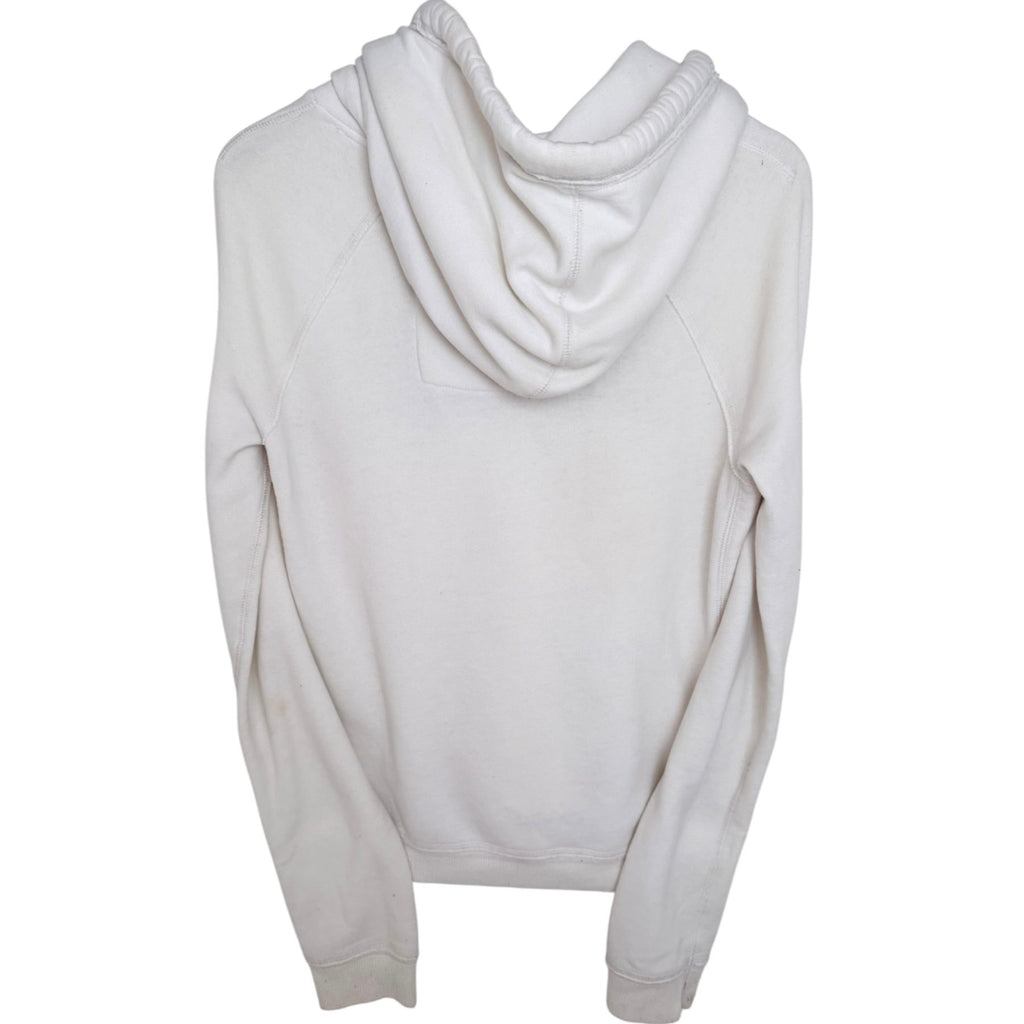 Abercrombie & Fitch Women's White Full-Zip Fleece Hooded Hoodie — back view