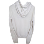 Abercrombie & Fitch Women's White Full-Zip Fleece Hooded Hoodie — back view