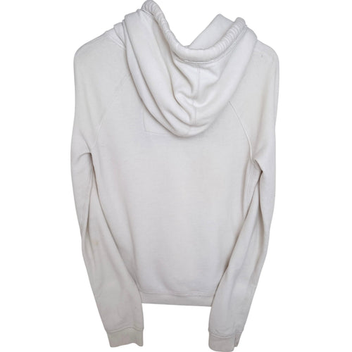Abercrombie & Fitch Women's White Full-Zip Fleece Hooded Hoodie — back view