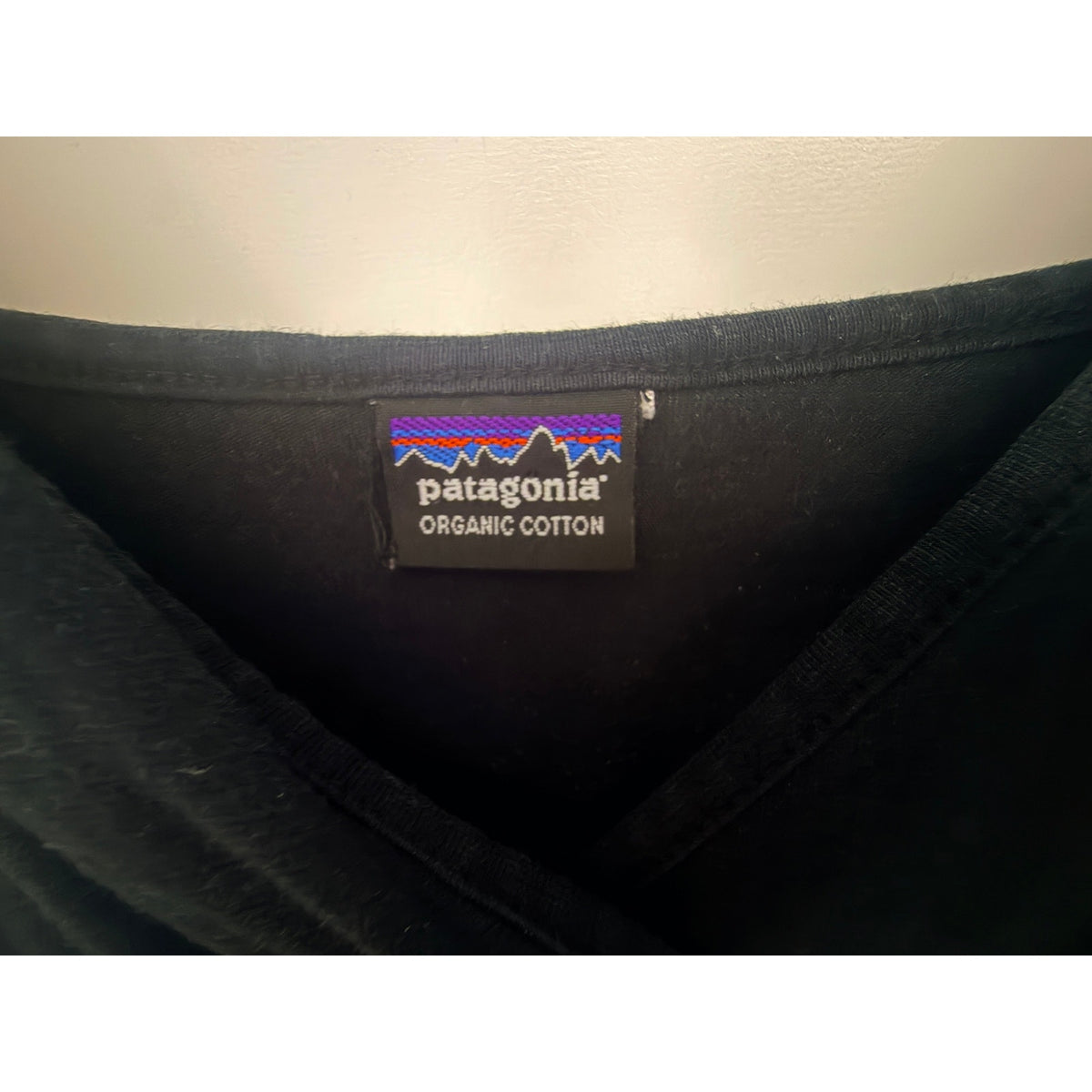 Patagonia Organic Cotton Faux-Wrap Black Dress XS detail image 3