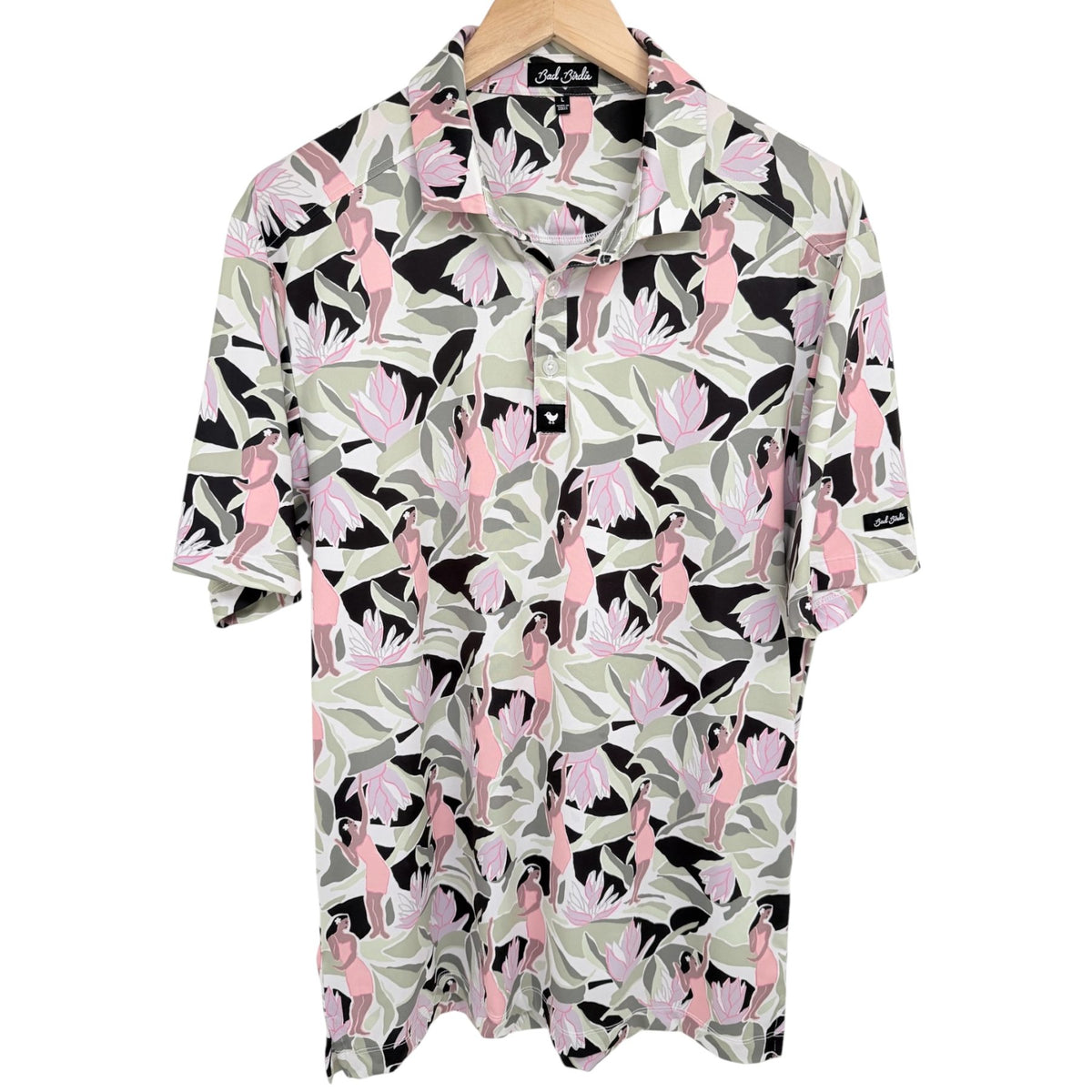 Bad Birdie Men's Green Polo — front view
