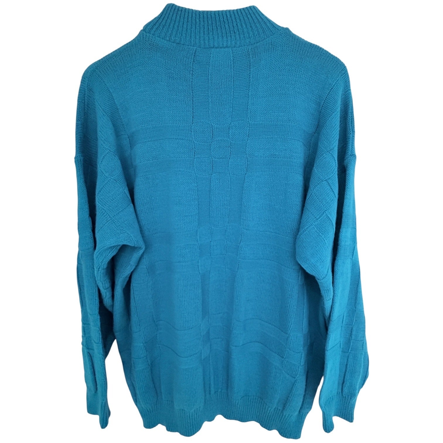 American Pride Mock Neck Sweater Womens 22W Blue USA Made Knit Pullover
