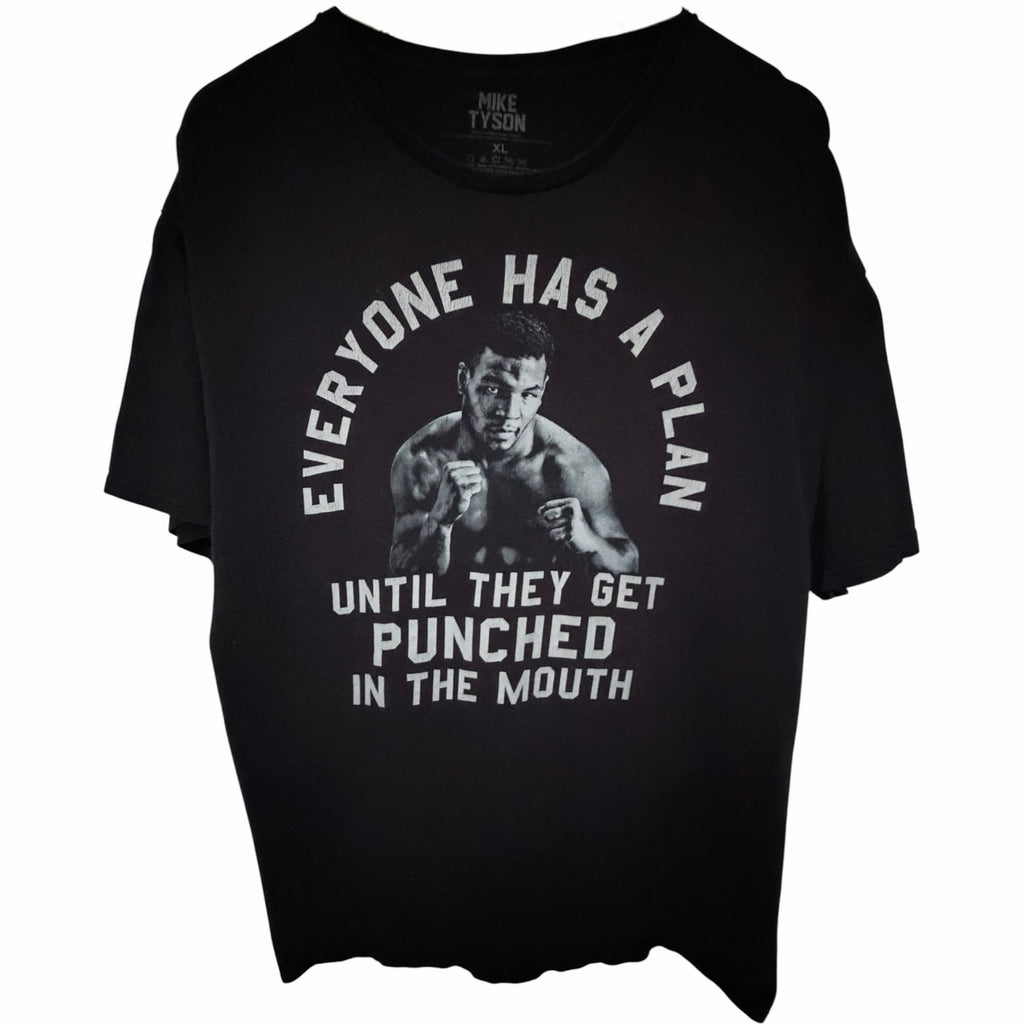 Mike Tyson Everyone Has A Plan Until They Get Punched Graphic T Shirt Mens XL