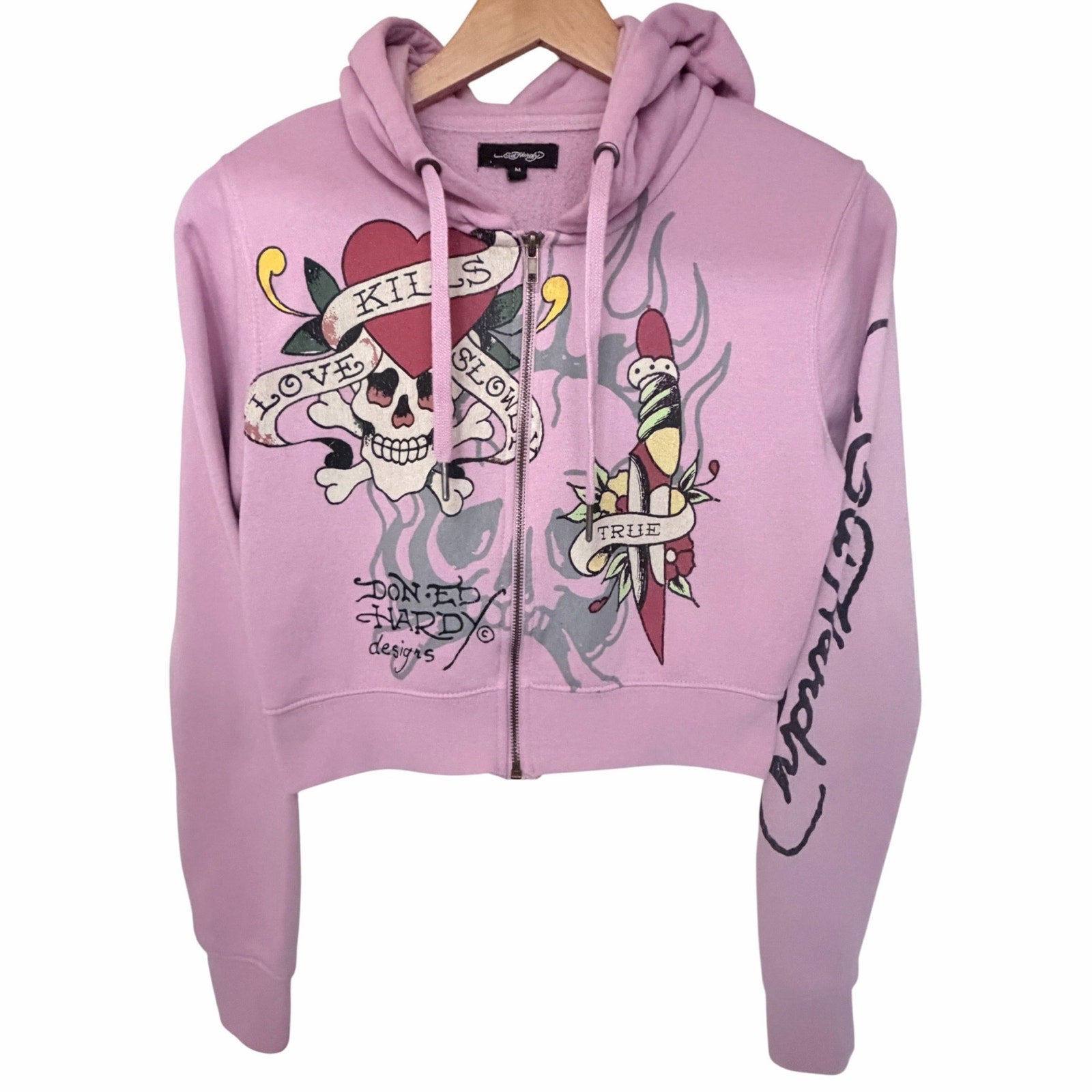 Ed Hardy Love Kills Slowly Hoodie Womens M