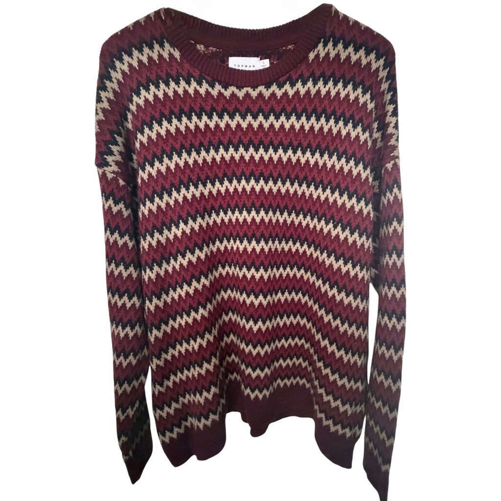 Topman Chevron Knit Sweater Mens Large