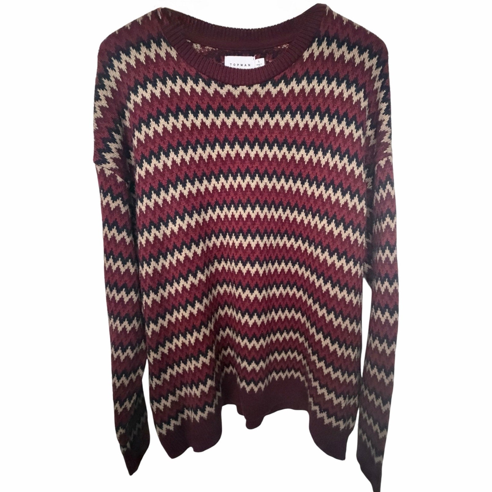 Topman Chevron Knit Sweater Mens Large