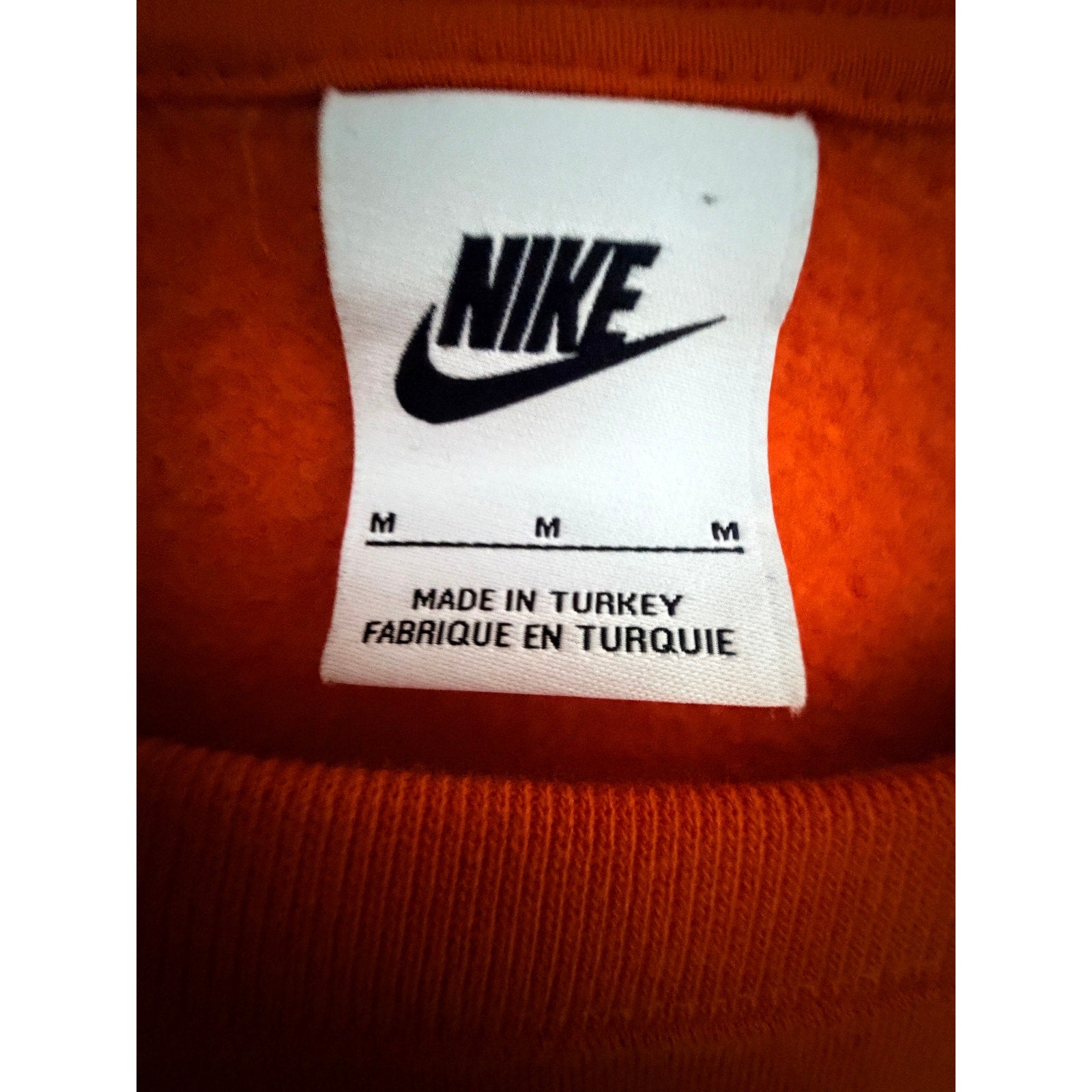 Nike Women's Color Clash Fleece Cropped Sweatshirt Medium Orange - product photo 3