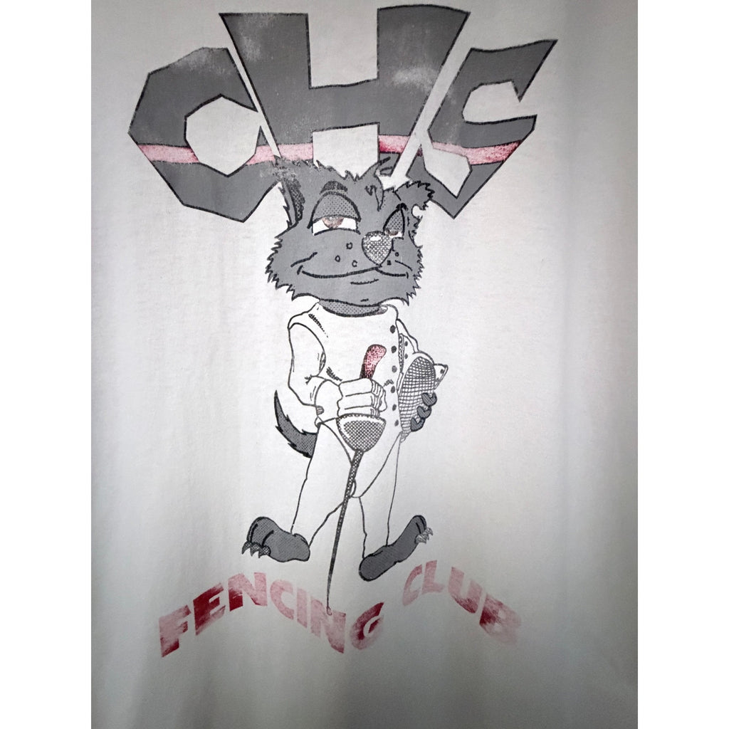 Vintage CHS Fencing Club Double Sided Graphic T-Shirt Made USA Hanes XL