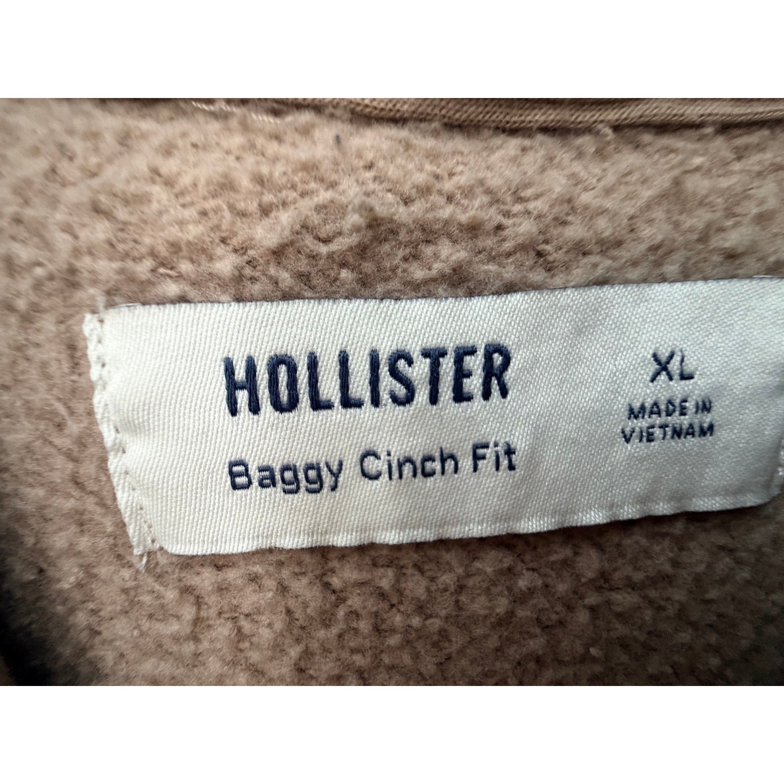 Hollister Baggy Cinch Spider Web Graphic Hoodie Mens XL Brown Embroidered