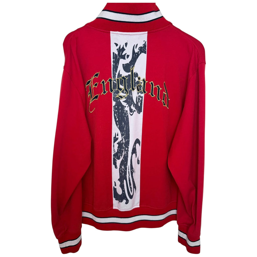 Kappa Men's Red England Full-Zip Mock Neck Jacket — back view