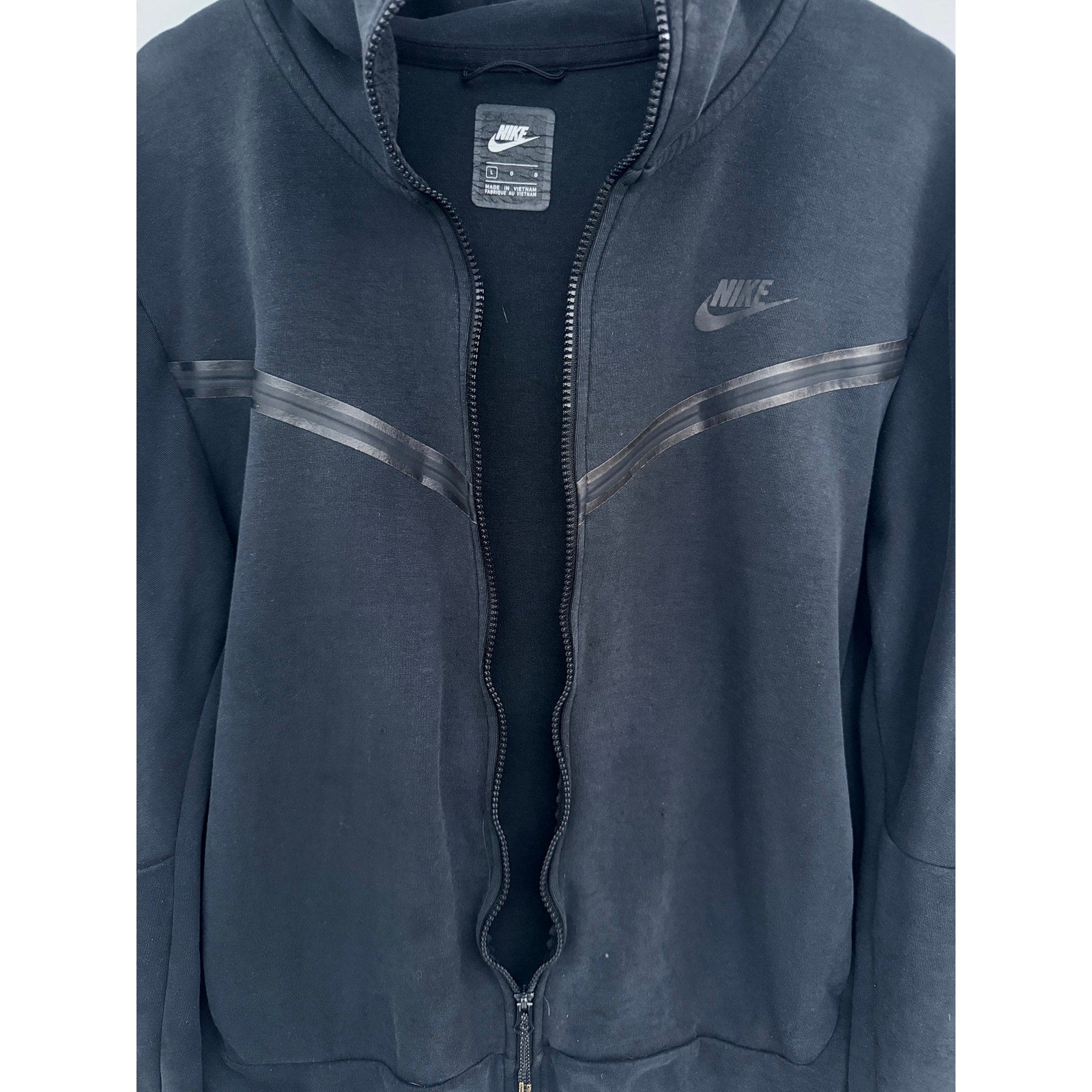 Nike Tech Fleece Hoodie Mens Large Black Full Zip Sweatshirt Jacket
