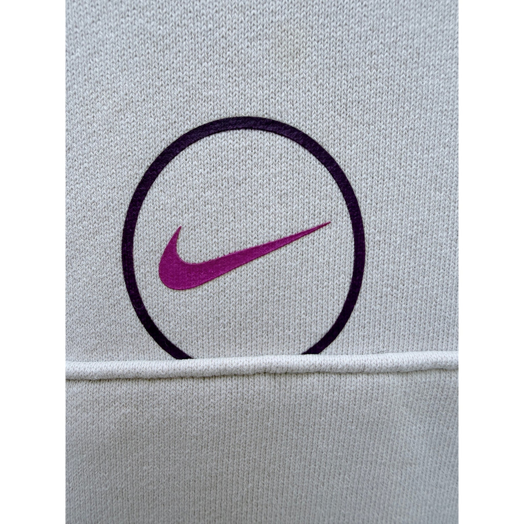 Nike Graphic Hoodie Womens Medium Cream Equilibrium Pullover Sweatshirt