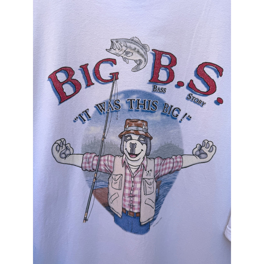Big Dogs Graphic T Shirt Mens 3XL Beige Fishing Humor Vintage Style Tee