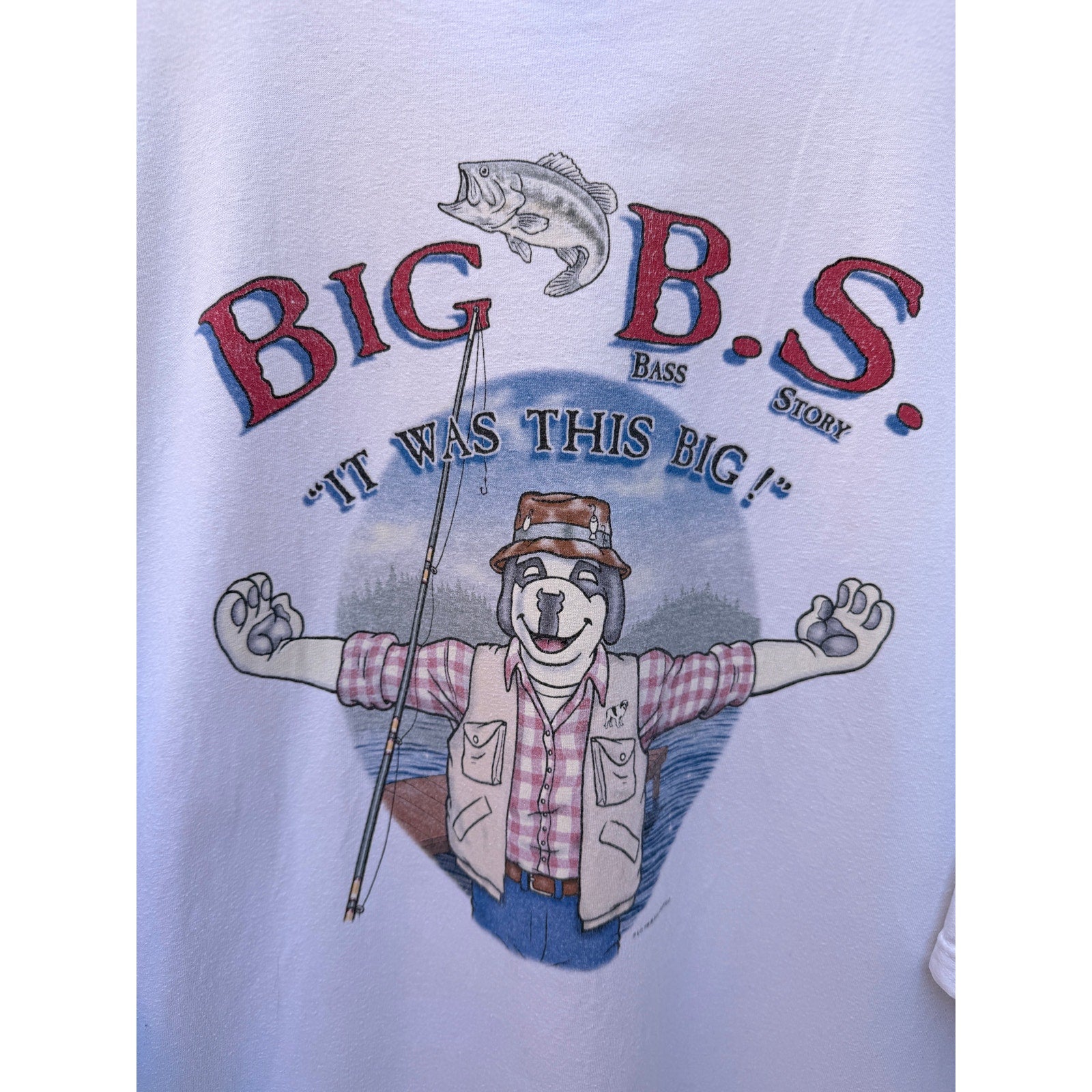 Big Dogs Graphic T Shirt Mens 3XL Beige Fishing Humor Vintage Style Tee