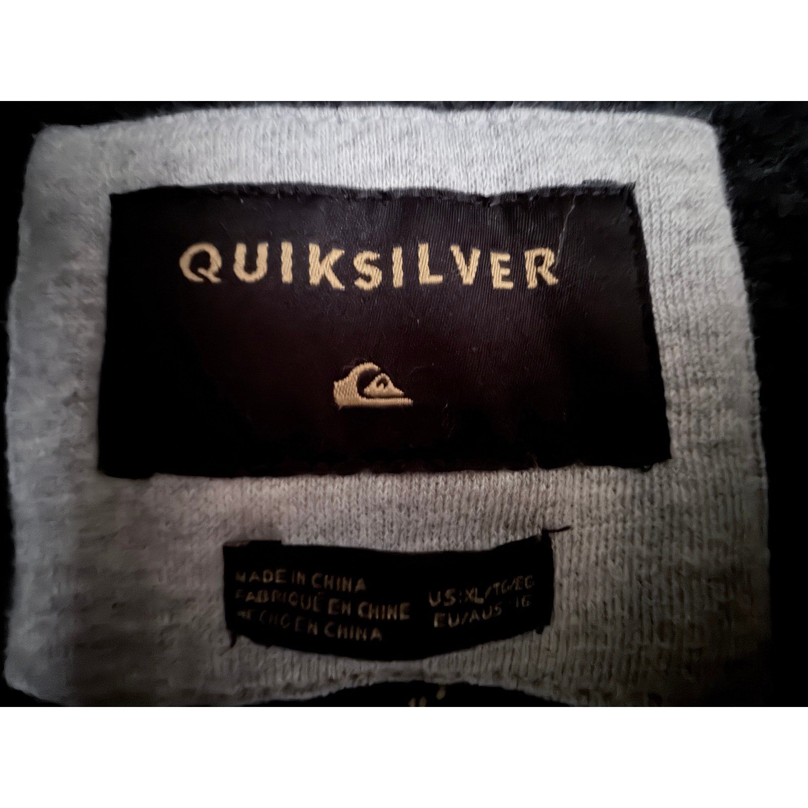 Quiksilver Full Zip Knit Hoodie Mens XL Gray
