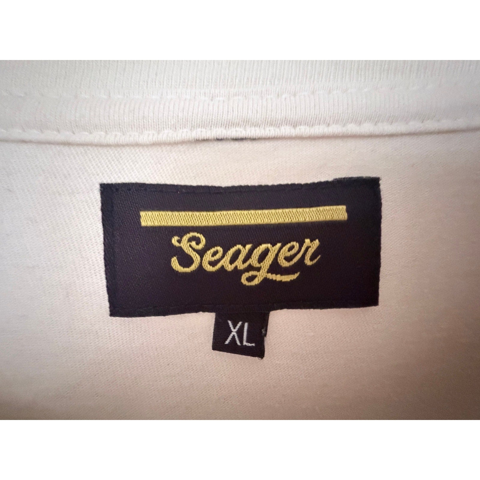 Seager That Good Good Company Motorcycle Graphic T Shirt Mens XL Beige