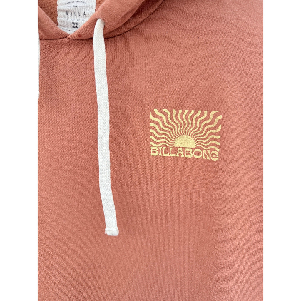 Billabong Pullover Hoodie Womens Medium Pink Surf Skate Casual Sweatshirt