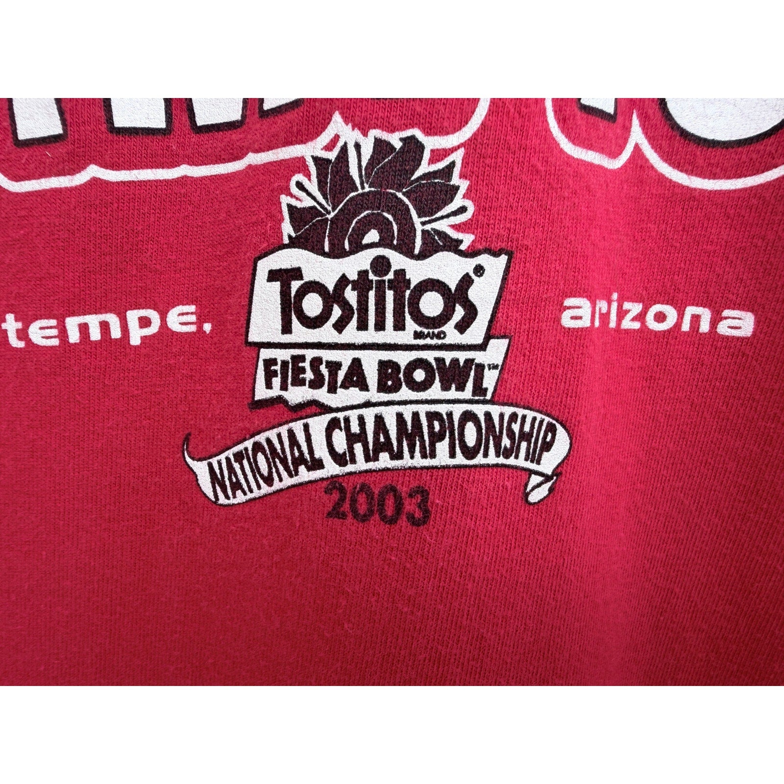 Ohio State National Champions Long Sleeve Shirt Mens XL Red Fiesta Bowl 2003