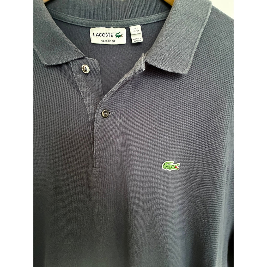 Lacoste Classic Fit Polo Shirt Mens XXL Gray Short Sleeve Cotton