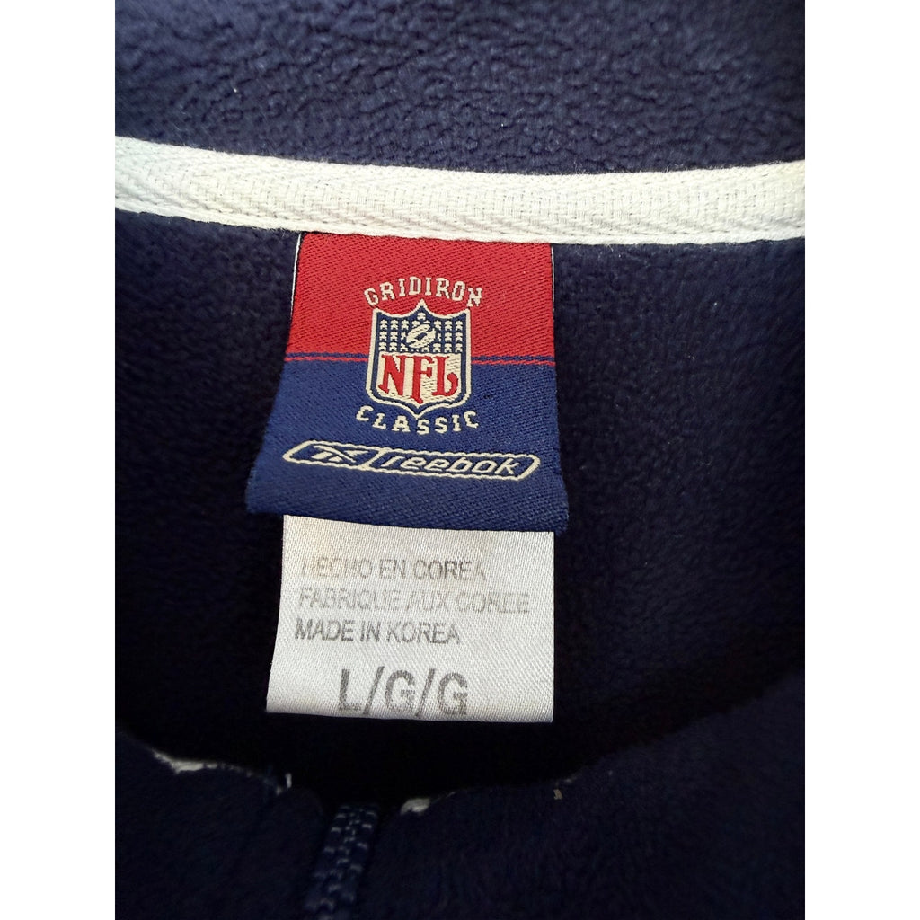 Reebok NFL Super Bowl XXXVI Fleece Mens Large Navy Quarter Zip Pullover