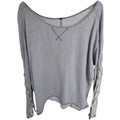 Free People Lace Up Short Sleeve Sweatshirt Gray Womens 3X (estimated)