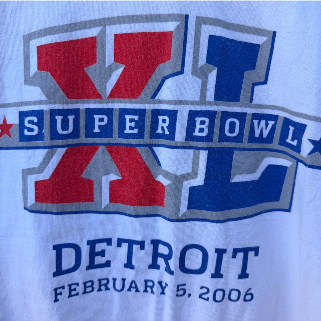 Super Bowl XL Detroit 2006 Graphic T Shirt Mens XL White