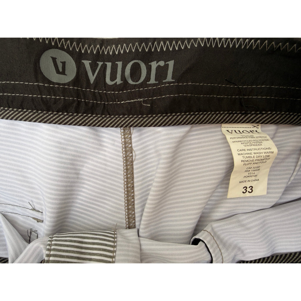Vuori Board Shorts Mens 33 Multicolor Stripe Performance Swim Shorts