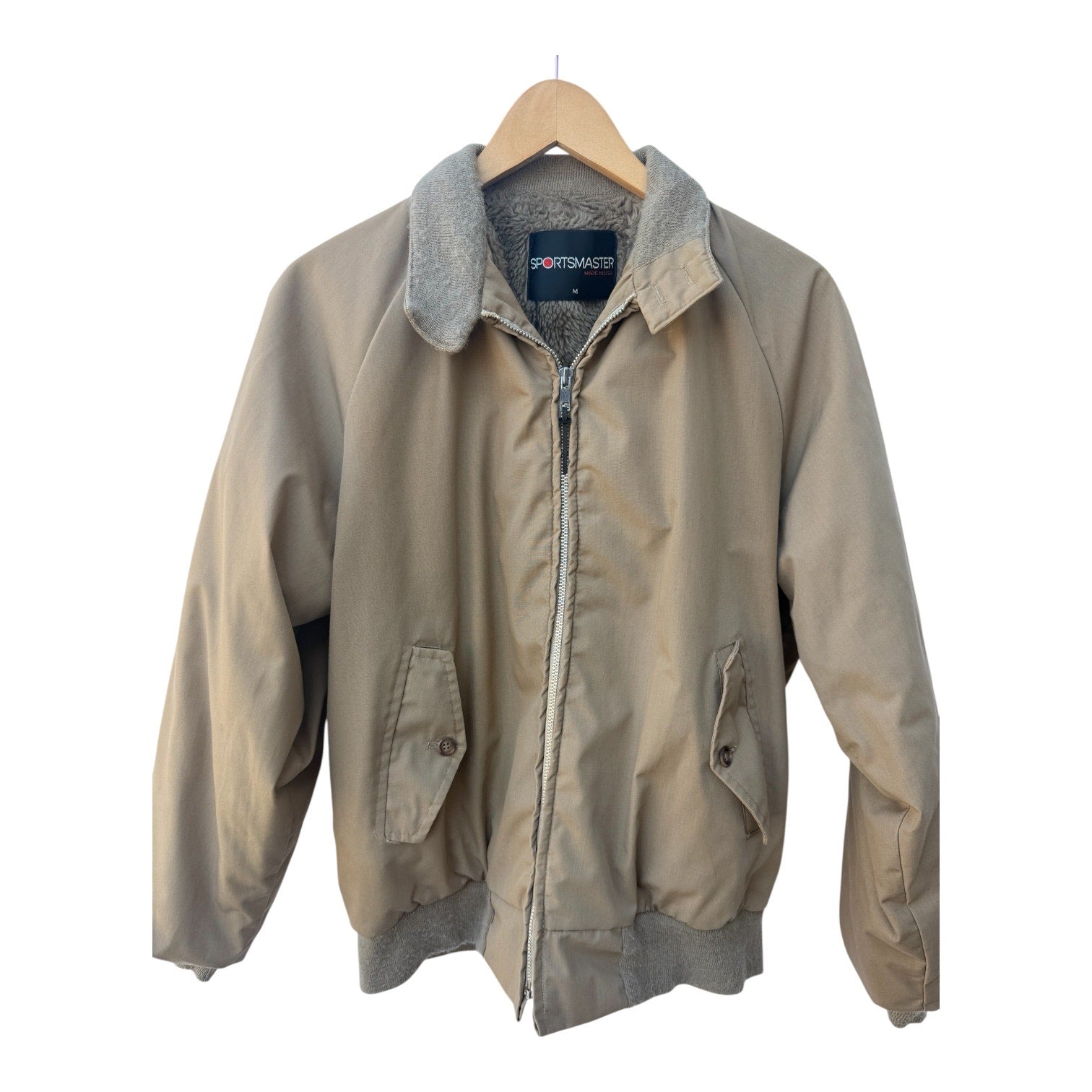 Sportsmaster Tan Fleece Lined Zip Jacket Medium