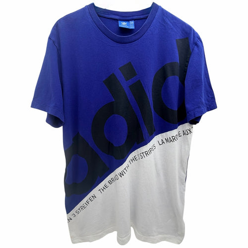 Adidas Originals Big Logo Colorblock T Shirt Mens XL Blue