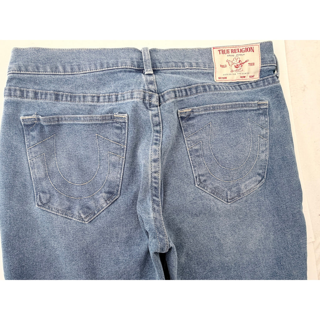 True Religion Ricky Denim Shorts Mens 36 Blue Relaxed Straight Cutoff Jean