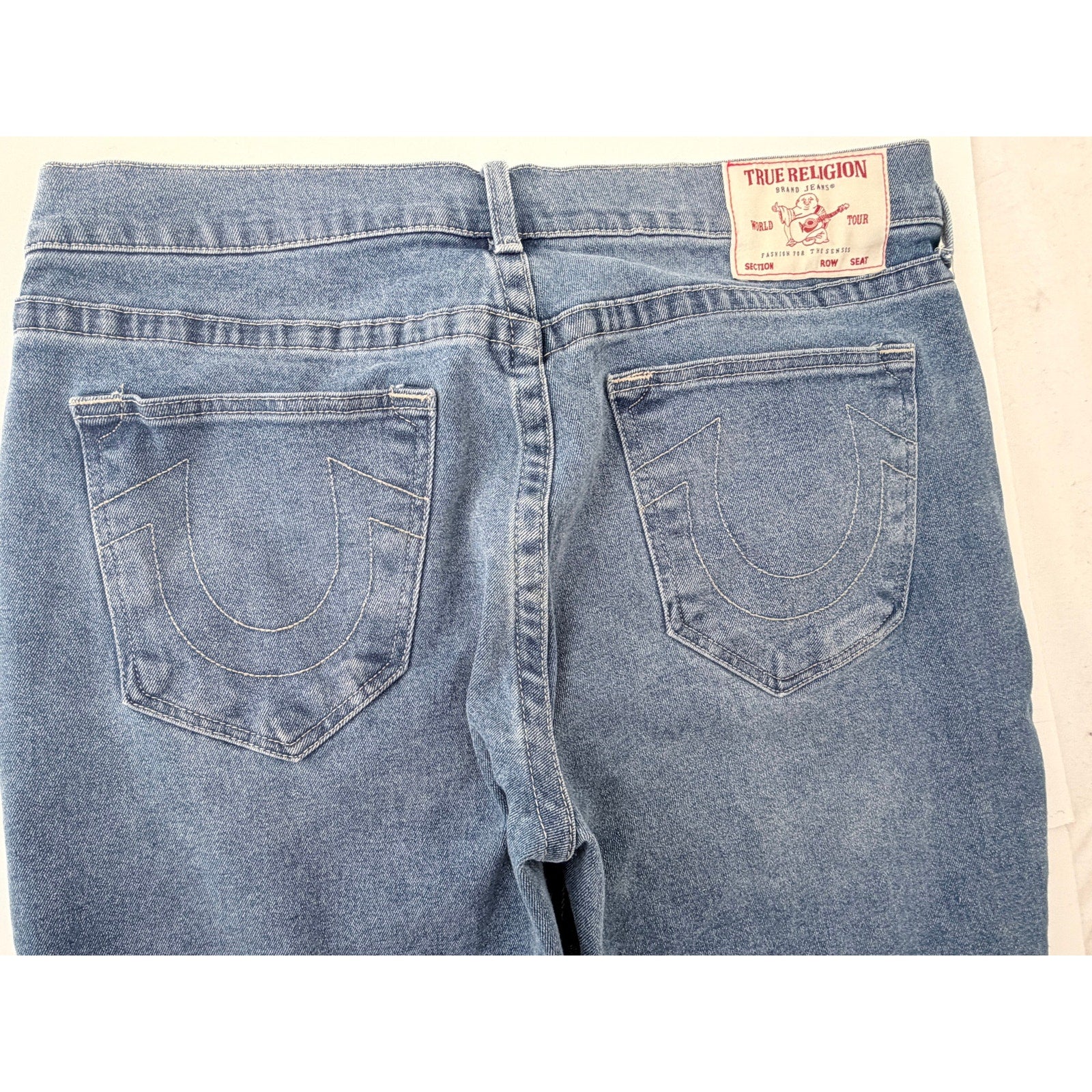 True Religion Ricky Denim Shorts Mens 36 Blue Relaxed Straight Cutoff Jean