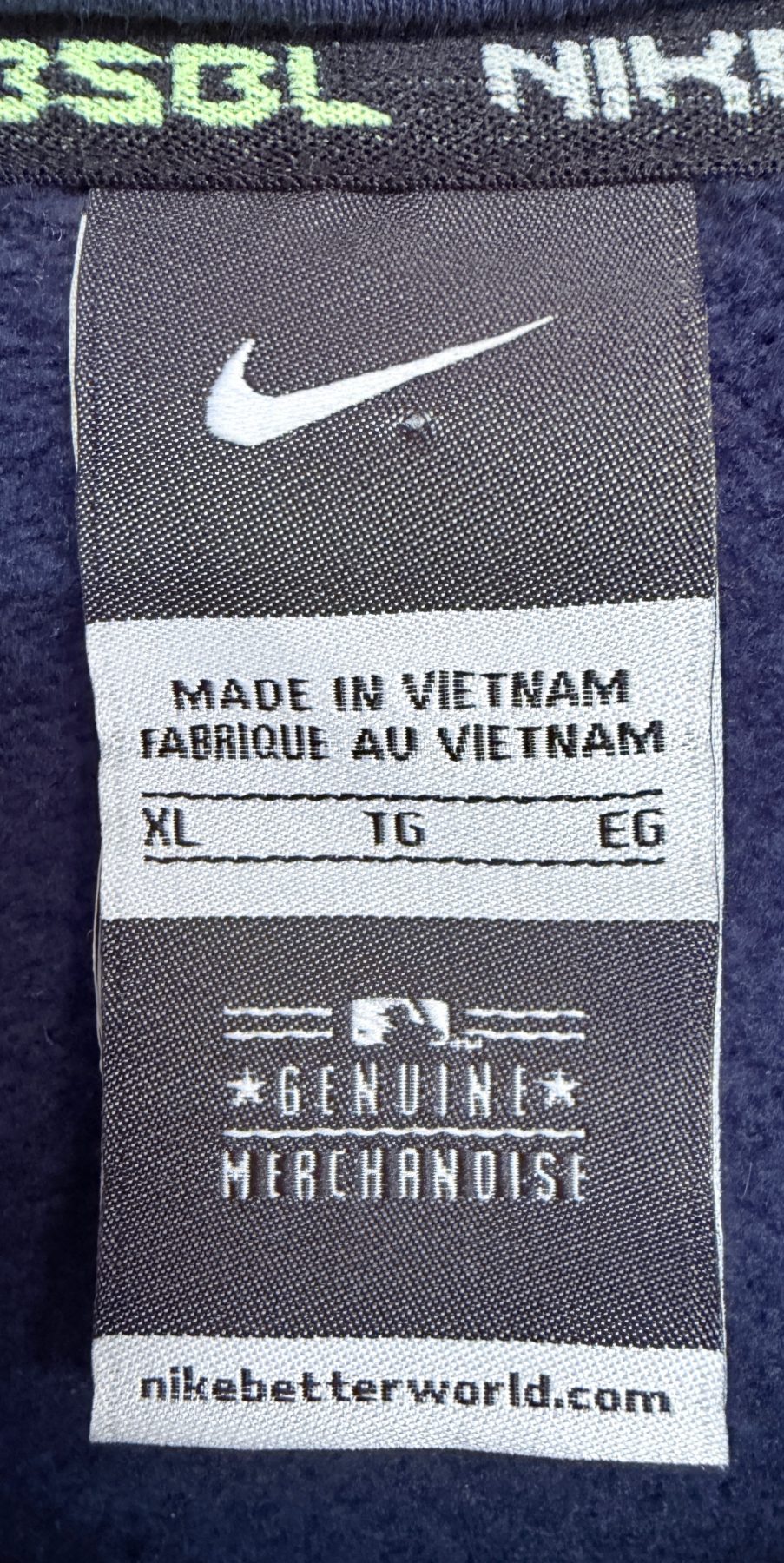 Nike Men's Navy Blue Cleveland Indians Genuine Merchandise Hoodie — brand label