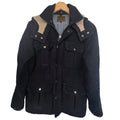 Obey Hooded Field Jacket Mens Medium Black Sherpa Lined Military Utility Coat