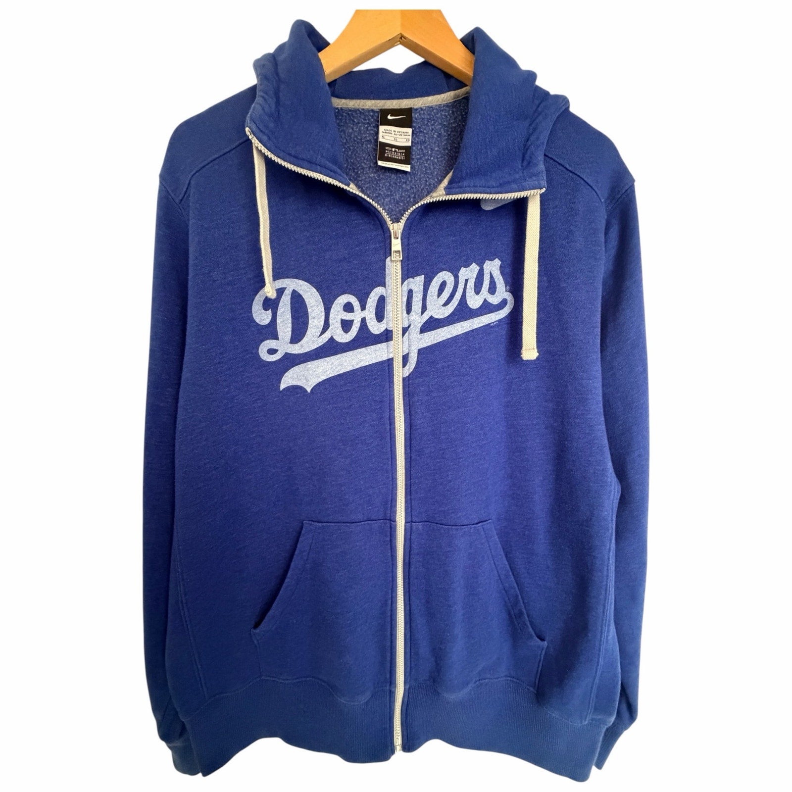Nike LA Dodgers Mens XL Blue Full Zip MLB Hoodie