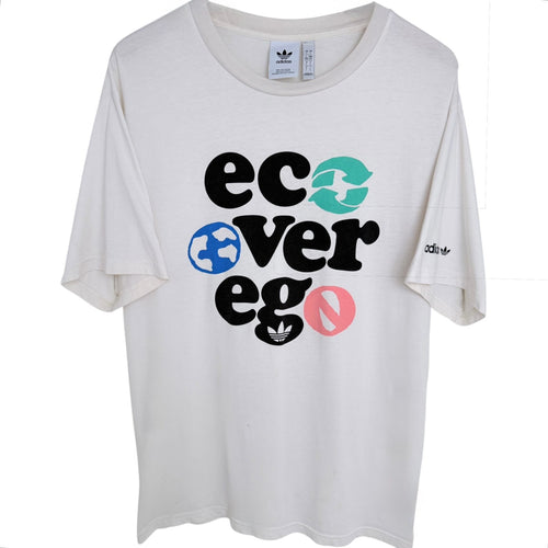 adidas Men's White Adidas Originals Eco Over Ego Tee HC2139 T-Shirt — front view