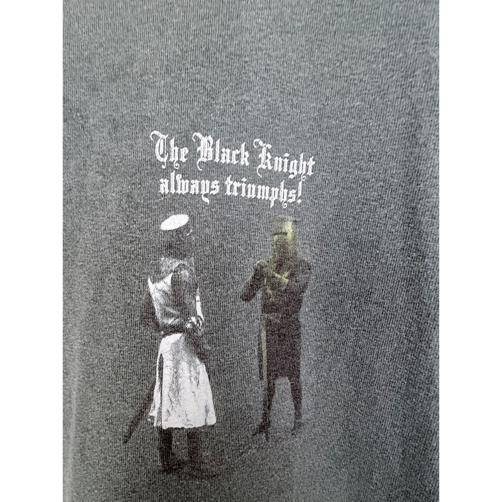 Vintage Monty Python Black Knight Grail T Shirt Mens L Green Movie Quote Graphic