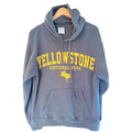 Yellowstone National Park Hoodie Mens Medium Gray Pullover Sweatshirt