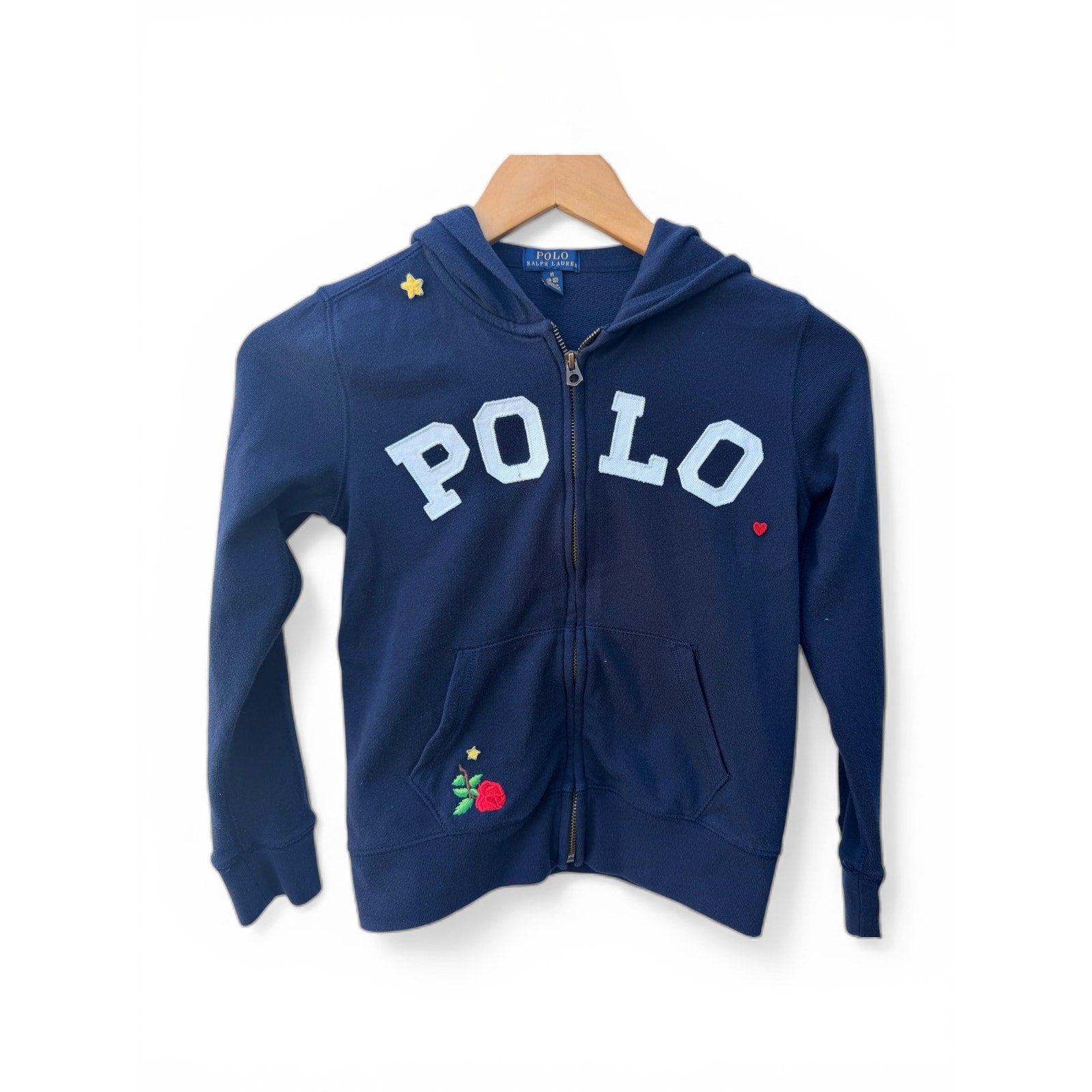 Girls Polo Ralph Lauren zip-up hoodie in size Medium (8-10).