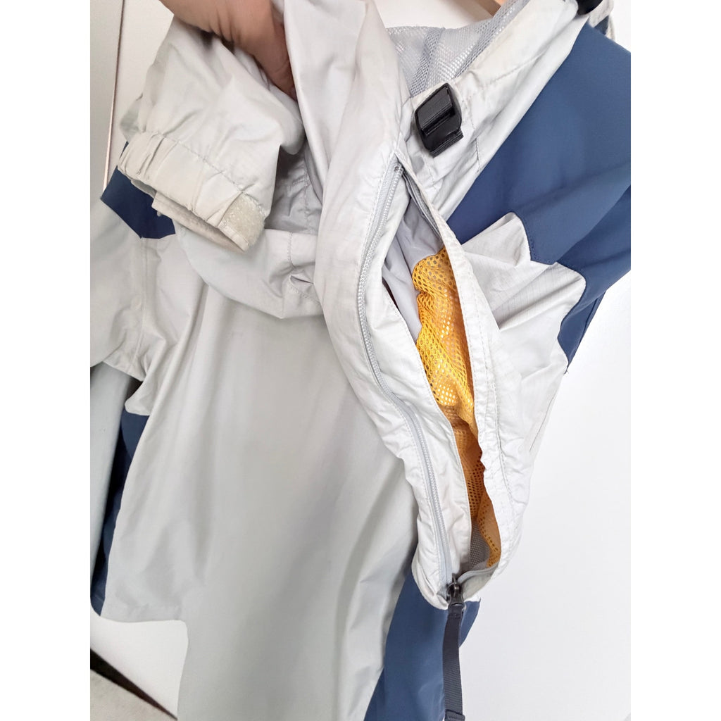 Burton Access Womens Medium Blue White Snowboard Jacket Hooded
