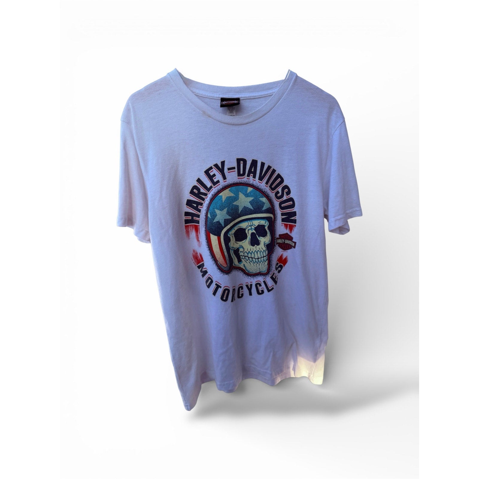Harley Davidson Skull Helmet Graphic T Shirt Whiskey Row Prescott Arizona Mens L